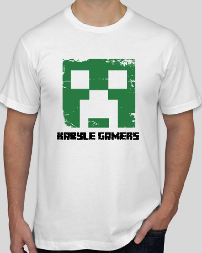 T-Shirt Kabyle Gamers - Série Minecraft - Creeper sur noir